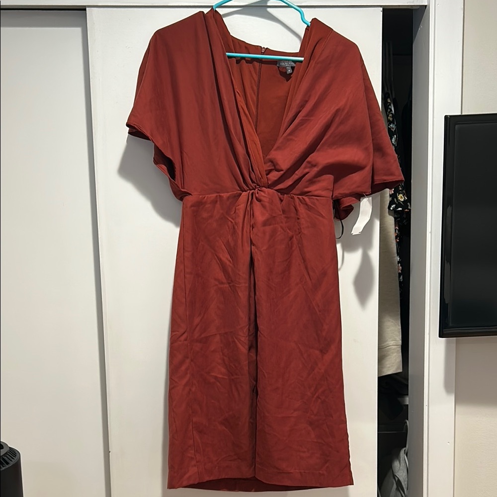 Julia Jordan Size 4 Rust Red Wrap Dress NWT